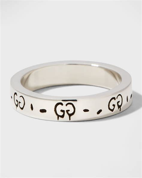 gucci silver ghost 4mm ring|neiman marcus gucci ring.